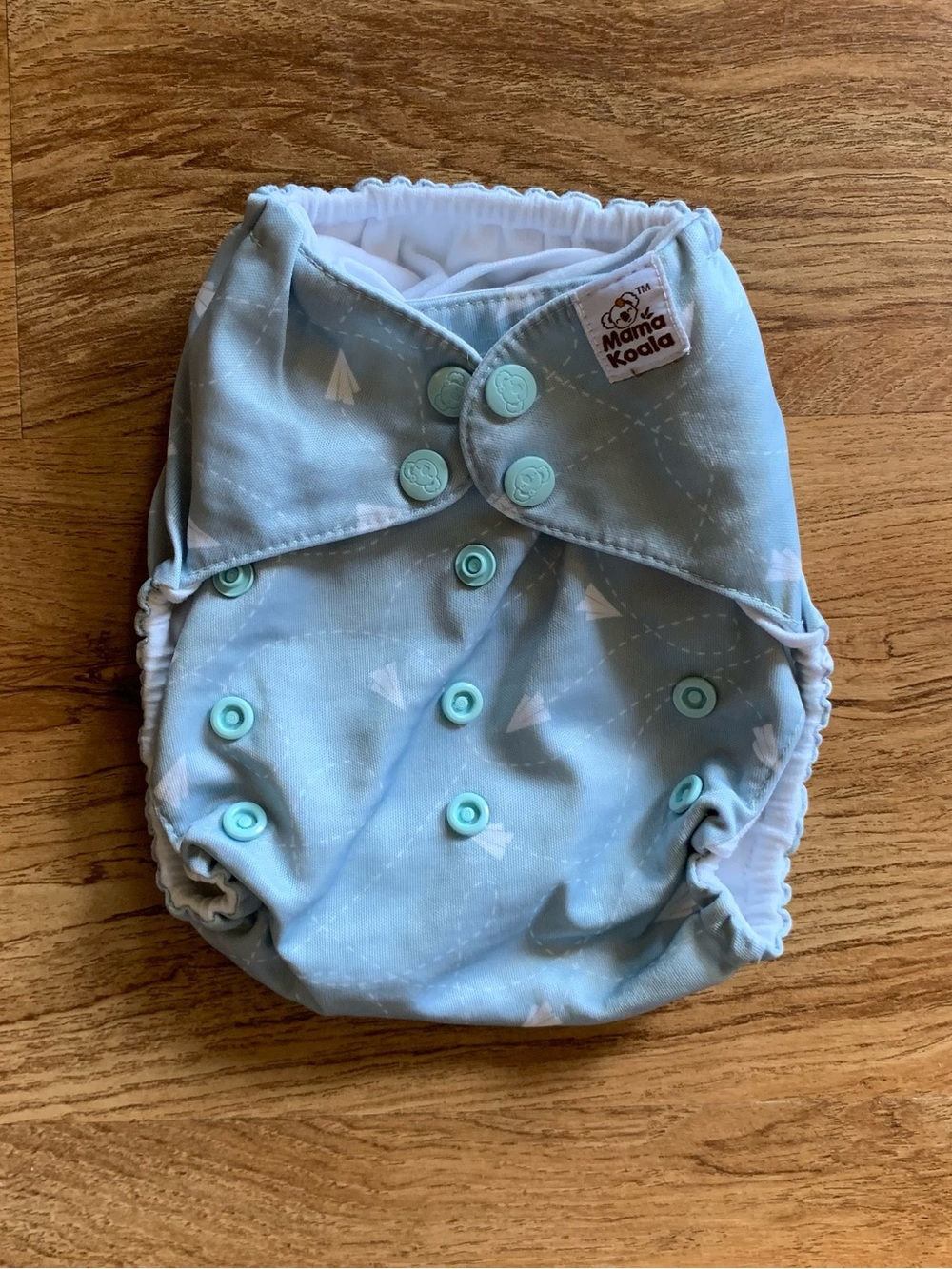 Mama Koala Light Blue paper airplanes pocket Cloth Diaper